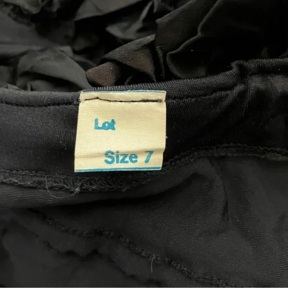 Vintage black ruffle bodycon bandage dress midi cocktail party frilly tiered - Picture 6 of 9